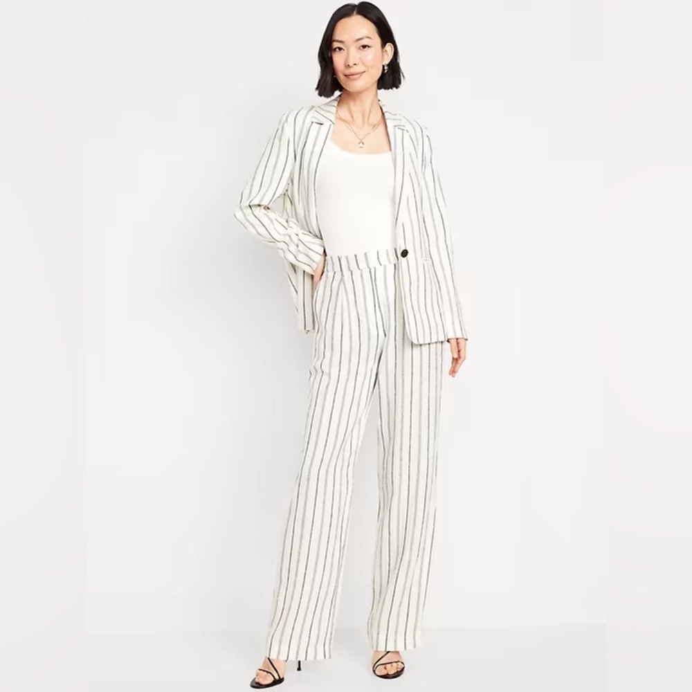 Old Navy Extra High-Waisted Linen-Blend Taylor Wide-Leg Trouser Pants